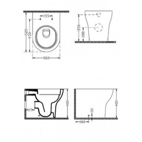 WC ELIOS Installazione Filomuro + Sedile Termoindurente Soft Close SLIM Ceramica - Colore BIANCO
