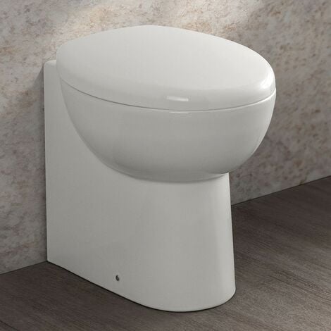 INBAGNO Wc filomuro bianco lucido con brida e scarico universale linea Cipro