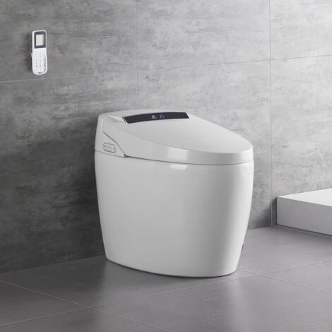 WC im japanischen Stil, stehend - Wassersparende Toilettenspülung, Beheizter verstellbarer Sitz, Selbstreinigende Düse, Automatische Reinigungsspülung, Anpassungsfähiges Design