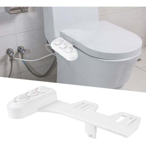 WC intelligente UlisemBidet, bidet regolabile a tre pulsanti, acqua calda e fredda, con doppi ugelli autopulenti per la pulizia anteriore e posteriore (bianco)