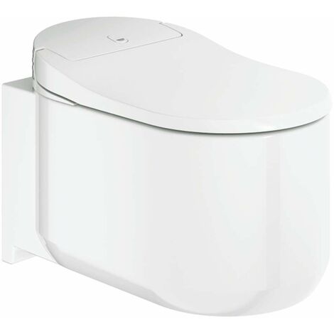 Grohe – WC japonais lavant suspendu – Douche intégrée avec 2 bras – Technologie PlasmaCluster – Rinçage efficace Triple Vortex – Installation encastrée