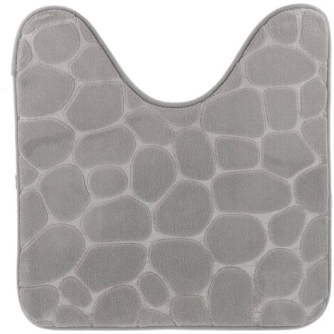 Wc-konturmatte formgedächtnis mikrofaser kiesel 45x50 cm - hellgrau - Tendance