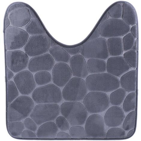 Wc-konturmatte mit formgedächtnis aus mikrofaser kiesel 45x50 cm - dunkelgrau - Tendance