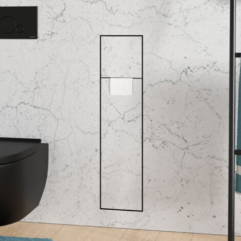 WC-Modul Unterputz Bernstein RIA 78cm Edelstahl Front befliesbar inkl. Toilettenbürste Türanschlag rechts