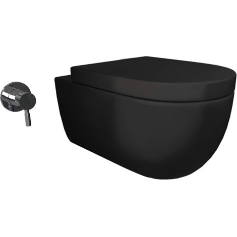 WC noir mat, douche sans bride 2.0, WC avec bidet intégré