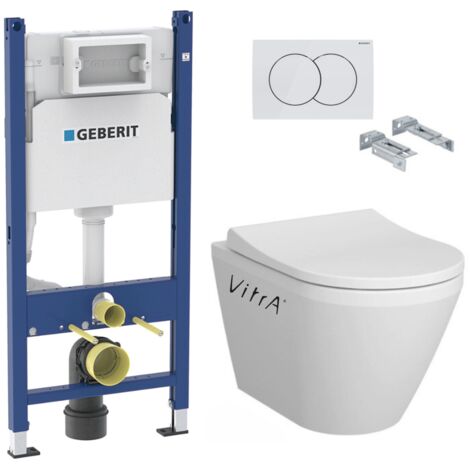 WC-Pack Duofix Vorwandelement 112cm + Vitra Integra WC ohne Spülrand + Softclose-Sitz + Betätigungsplatte