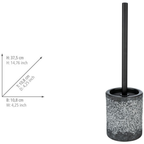 WC-Porte brosseen WENKO Anfo 3 pièces céramique gris gobelet et savon distributeur de savon brosse wc accessoires salle de bain céramique ensemble de salle de bain gris set accessoires salle de bain
