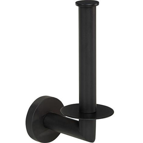 WC-Porte rouleau de reserve Eldrid nero, laiton noir, verticale angulaire, fixation incluse
