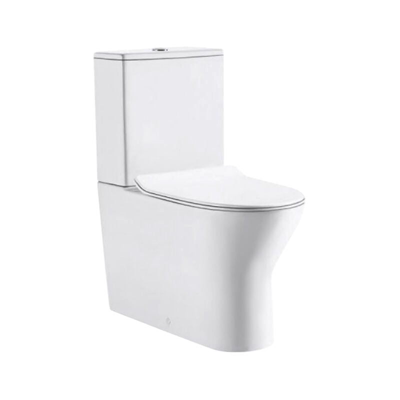 WC sans bride SIDNEY - Sortie Horizontale avec abattant slim soft close en Duroplast déclipsable - Bathco