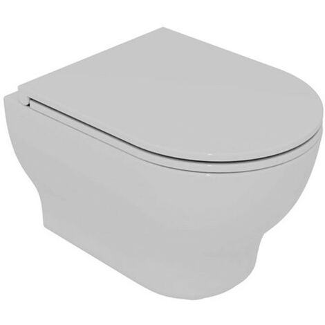 WC Singolo Sospeso SPEED - Con Copriwc Termoindurente Chiusura Rallentata - Ceramica Bianca