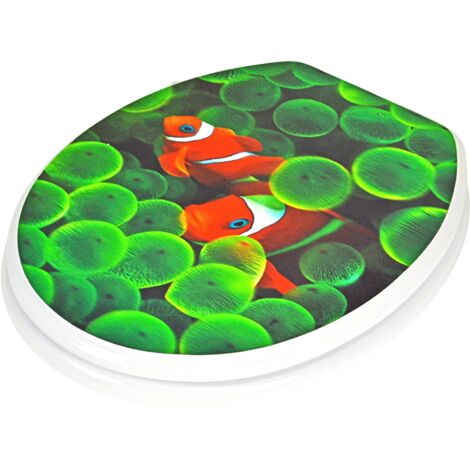 WC-Sitz 3D-Motiv Karibik Steg Fisch 37x44cm Toilettendeckel Klobrille Klodeckel - Fische