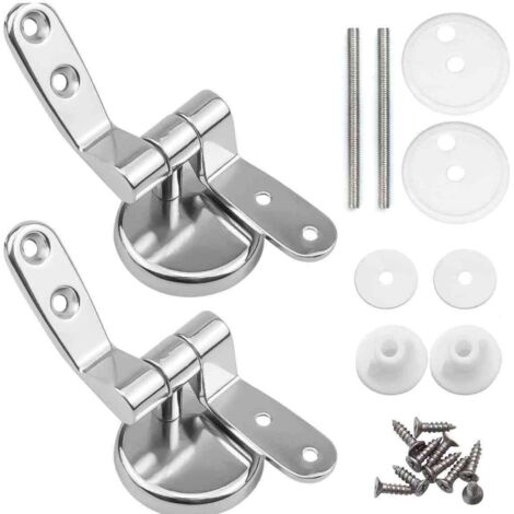 WC-Sitz-Befestigungselemente, 2er-Pack Ersatz-WC-Sitzscharniere mit Aluminiumbefestigungen, WC-Sitz-Scharnier