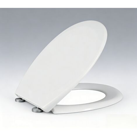 WC Sitz mit Absenkautomatik, MEEJEE Toilettendeckel Duroplast O-Form Quick-Release Funktion (450370MM)