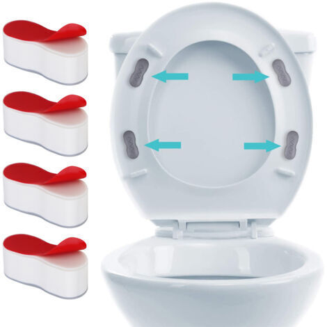 WC-Sitz-Stoßdämpfer für Bidet Badezimmer (4er-Set) – 4,5 cm x 2 cm super klebrige WC-Sitz-Stoßdämpfer aus Gummi