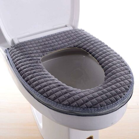WC Sitzbezug Weicher Toilettensitz Bezug Warm Matte Waschbar O-Stil Pads Cover 