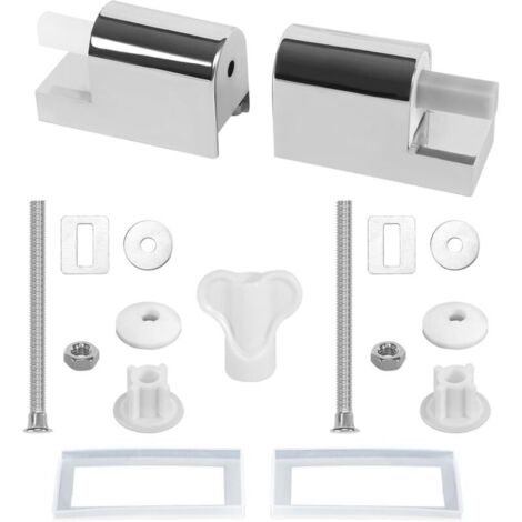 WC-Sitzscharniere, 2er-Set Universal-WC-Sitzscharniere, WC-Sitzscharniere mit Absenkautomatik, Ersatz-Befestigungsset