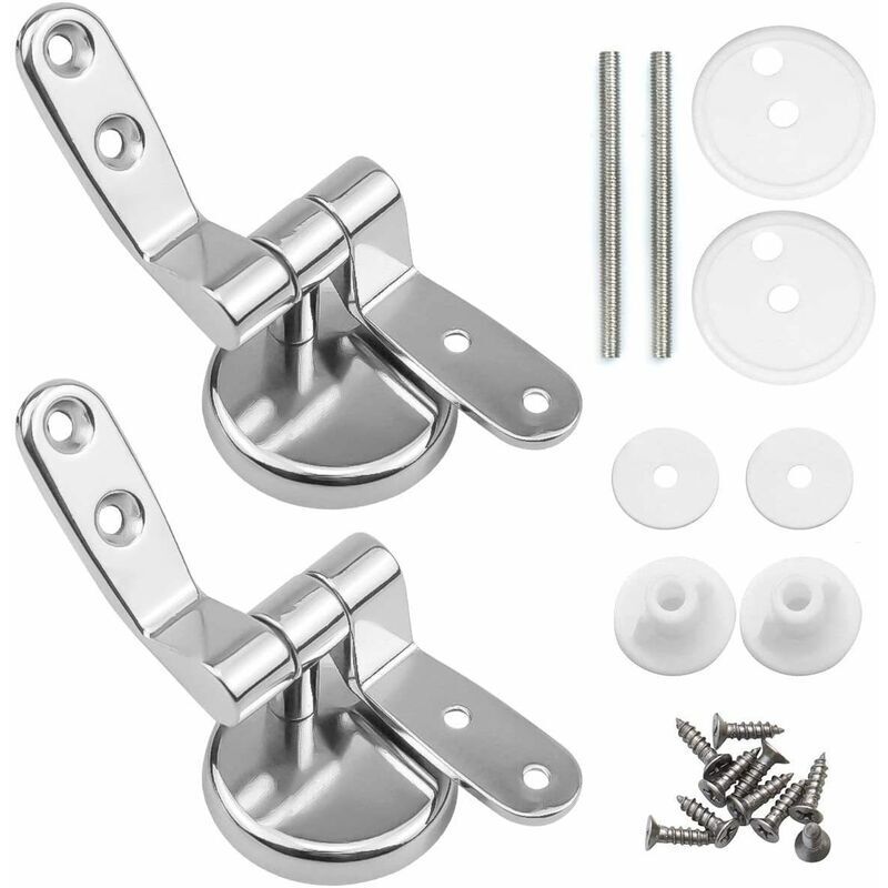 Möbelscharnier, Toilettensitzscharnier, 2er-Set Ersatzscharniere für Toilettensitze mit Befestigungen aus Zinklegierung