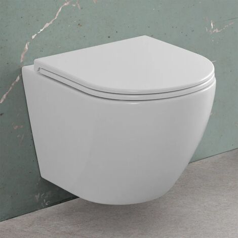 Wc sospeso con scarico a vortice e copriwc soft-close Tao