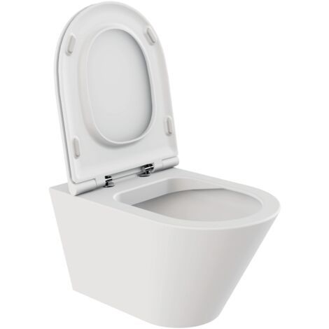 Wc Sospeso Senza Brida Azzurra Ceramica "Forma" Bianco Opaco