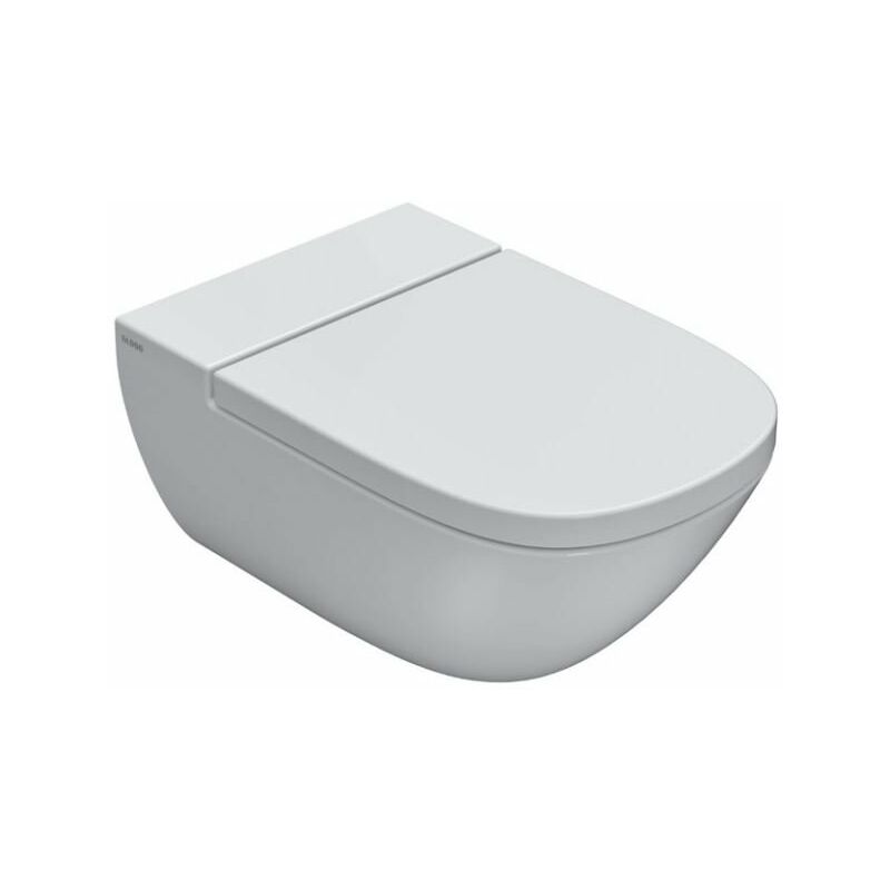 Ceramica Globo - wc suspendu en céramique sans rebord 58x37 cm Globo Stockholm LAS04BI Blanc - Céramique - Avec couvercle de toilette à fermeture