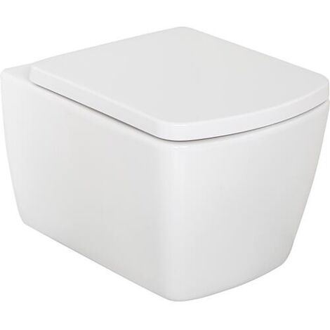 WC suspendu à fond creux Aldoma lxhxp : 360x355x500 mm Sans bord de chasse Céramique blanche