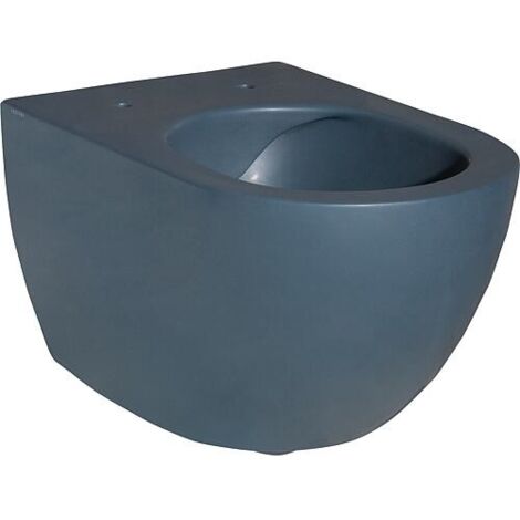 WC suspendu à fond creux Elanda en céramique, sans bride Blue Royal mat
