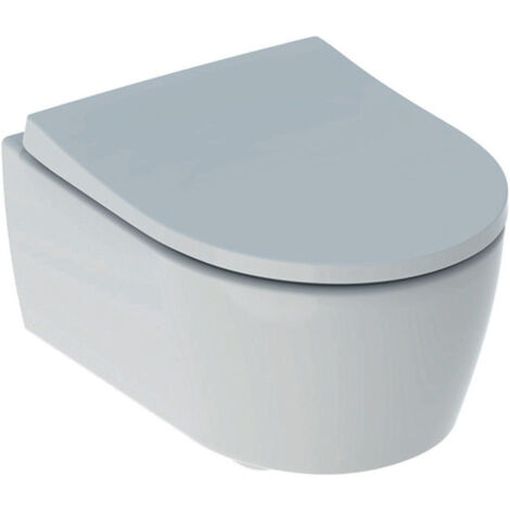 WC suspendu à fond creux Geberit iCon Rimfree verk. Saillie avec abattant WC blanc
