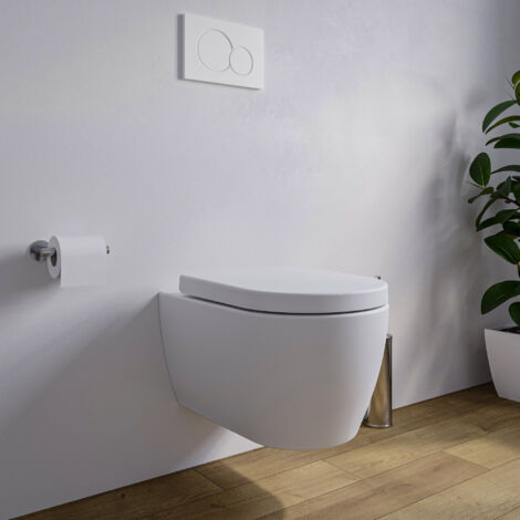 WC suspendu à fond creux sans bride NANO protection - abattant Softclose NT2038