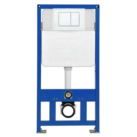 WC suspendu avec cuvette murale, réservoir encastré invisible, système robuste avec support et plaque de commande blanche, pour différents styles de salle de bain