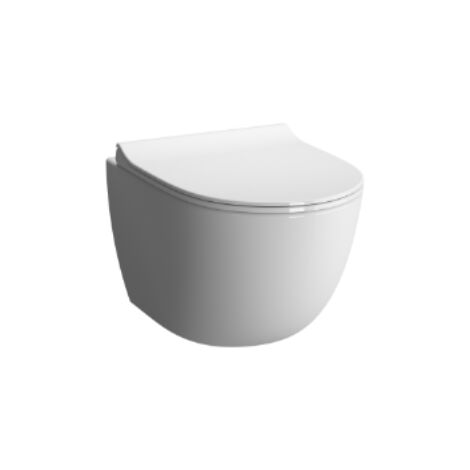 REA WC suspendu avec garniture d'écoulement Rimless en céramique blanc brillant - Vitra Sento - Senza coprivaso