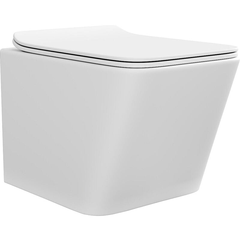 Vente-unique - wc suspendu blanc mat en céramique sans bride - clemona
