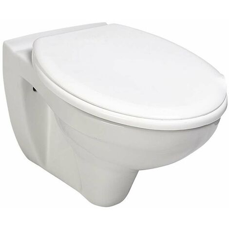 WC suspendu céramique blanche avec bride – Évacuation arrière – Hauteur de montage personnalisable – LC1582 – Aqualine
