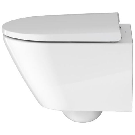 WC suspendu compact sans bride DURAVIT D-Neo avec abattant frein de chute