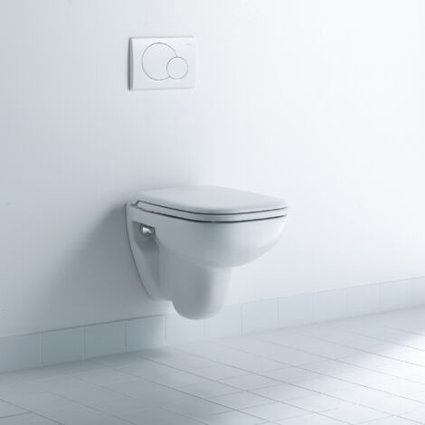 WC suspendu Duravit D-Code Compact, chasse d'eau basse,
