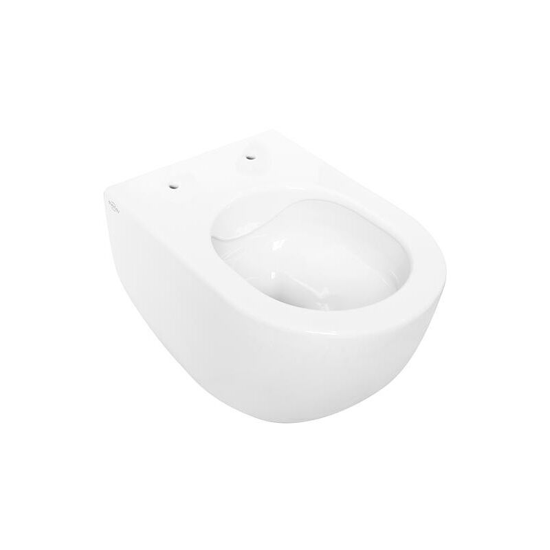 Evenes ® - wc suspendu Elanda, sans bord de rincage, en céramique, blanc 355x340x515mm