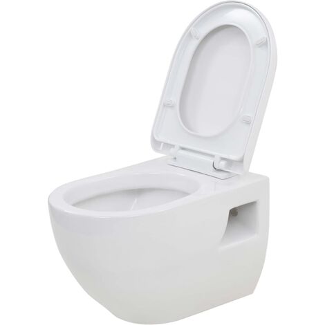 WC suspendu en céramique fonction de ralentissement de la fermeture blanc