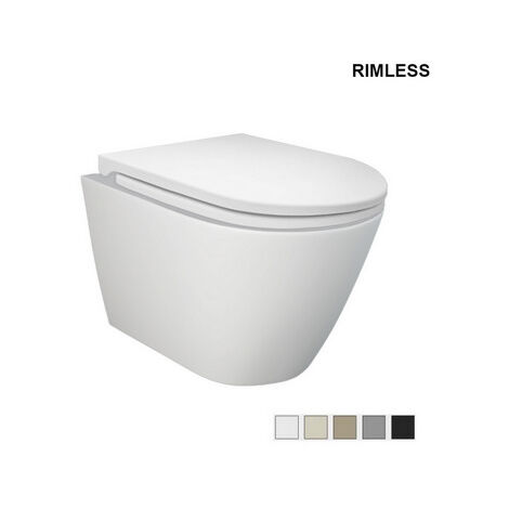 WC suspendu Feeling Rimless en gris mat
