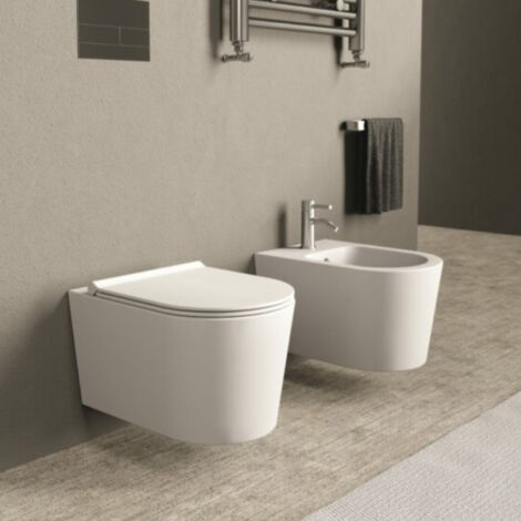 Wc suspendu FORM Rose brillant. sans abattant