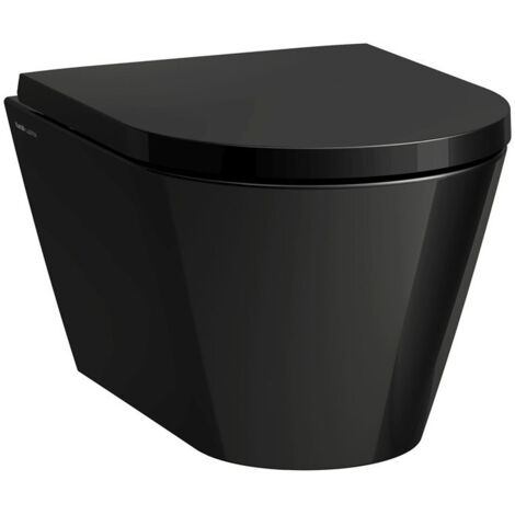 WC suspendu KARTELL COMPACT, sans bride, à fond creux noir LAUFEN