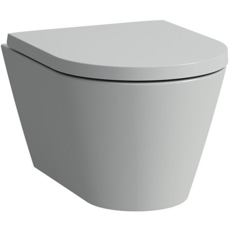 WC suspendu KARTELL COMPACT, sans bride, lavable gris LAUFEN