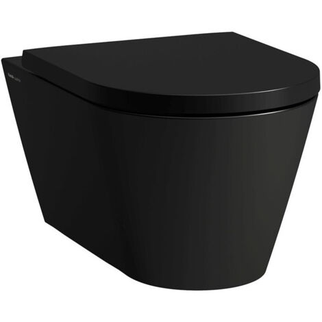 WC suspendu KARTELL sans bride, à fond creux noir mat LAUFEN