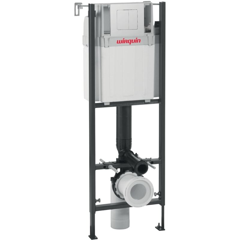 Wirquin - wc suspendu Lineo Stone avec plaque de commande double chasse blanche 55722931, blanc