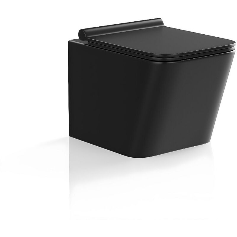 Vente-unique - wc suspendu noir mat en céramique sans bride - clemona