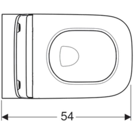 WC suspendu rimfree sans bride avec abattant frein de chute – Design hygiénique facile à nettoyer – Fixation murale Geberit type EFF2