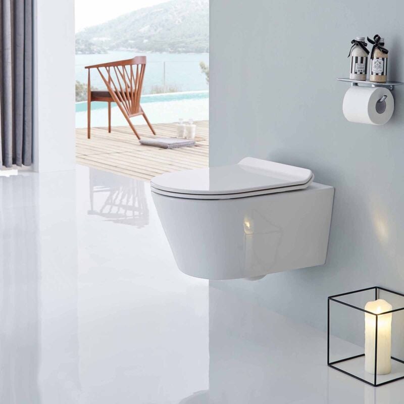 Bernstein - wc suspendu sans bride 1088R - Abattant Softclose inclus Super plat