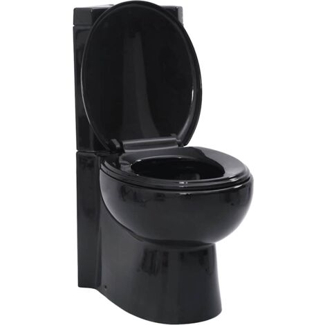 WC suspendu style Contemporain - Toilette Cuvette suspendue - céramique Noir Chic-611381