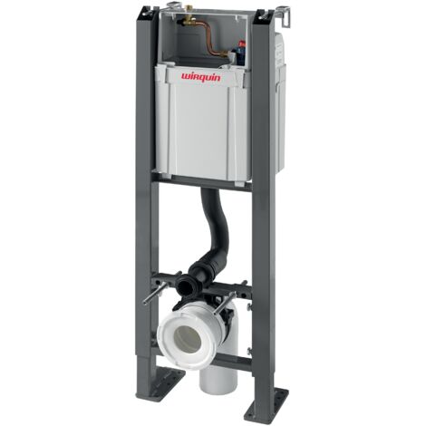 WC suspendu universel Chrono sans plaque de commande, Wirquin 55720181, gris