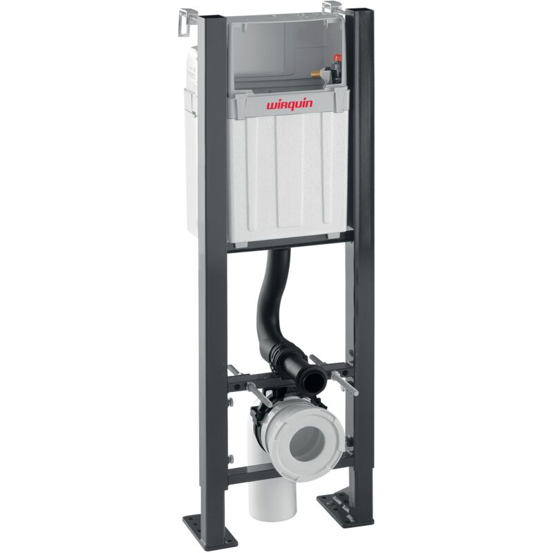 WC suspendu universel Smart Rock avec plaque de commande double chasse grise Wirquin 55722926, gris