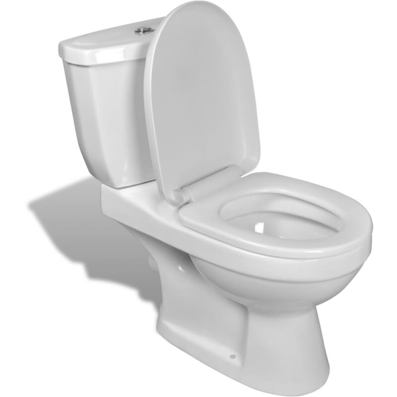 Wc toilette avec réservoir double blanc