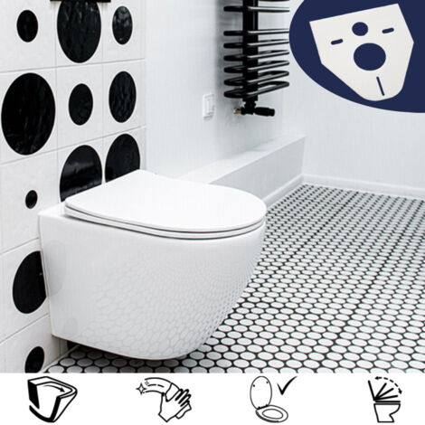 WC Toilettes : cuvette blanche avec siège de toilette Slim Soft-Close